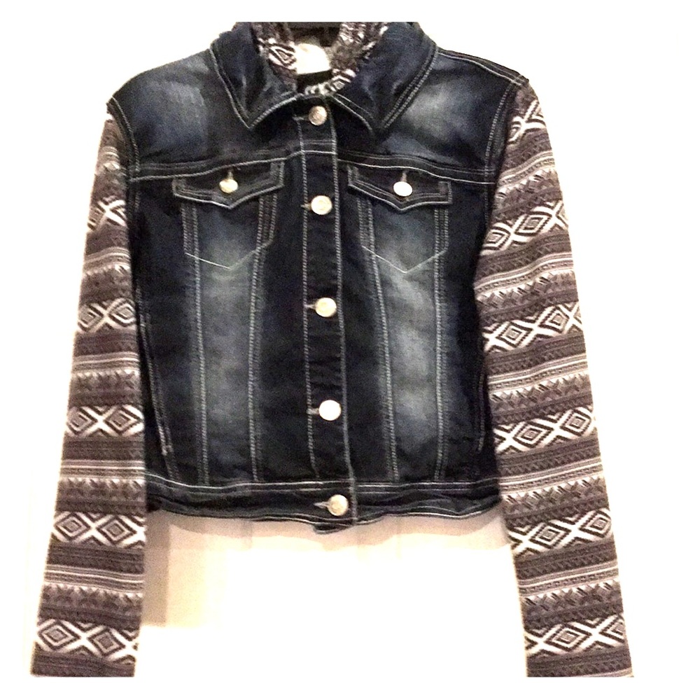 Dark Denim Jacket with Hood